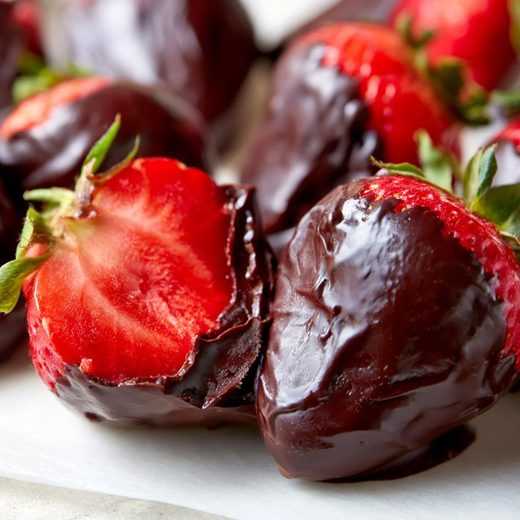 Delicious frozen chocolate covered strawberry bites for a sweet treat