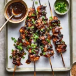 Grilled Korean BBQ Chicken with vibrant marinade and garnishes