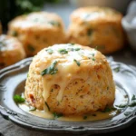 High-protein breakfast biscuits stacked on a plate, ideal for a nutritious meal.