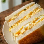 Delicious Tamago Sando Japanese egg sandwich on a plate