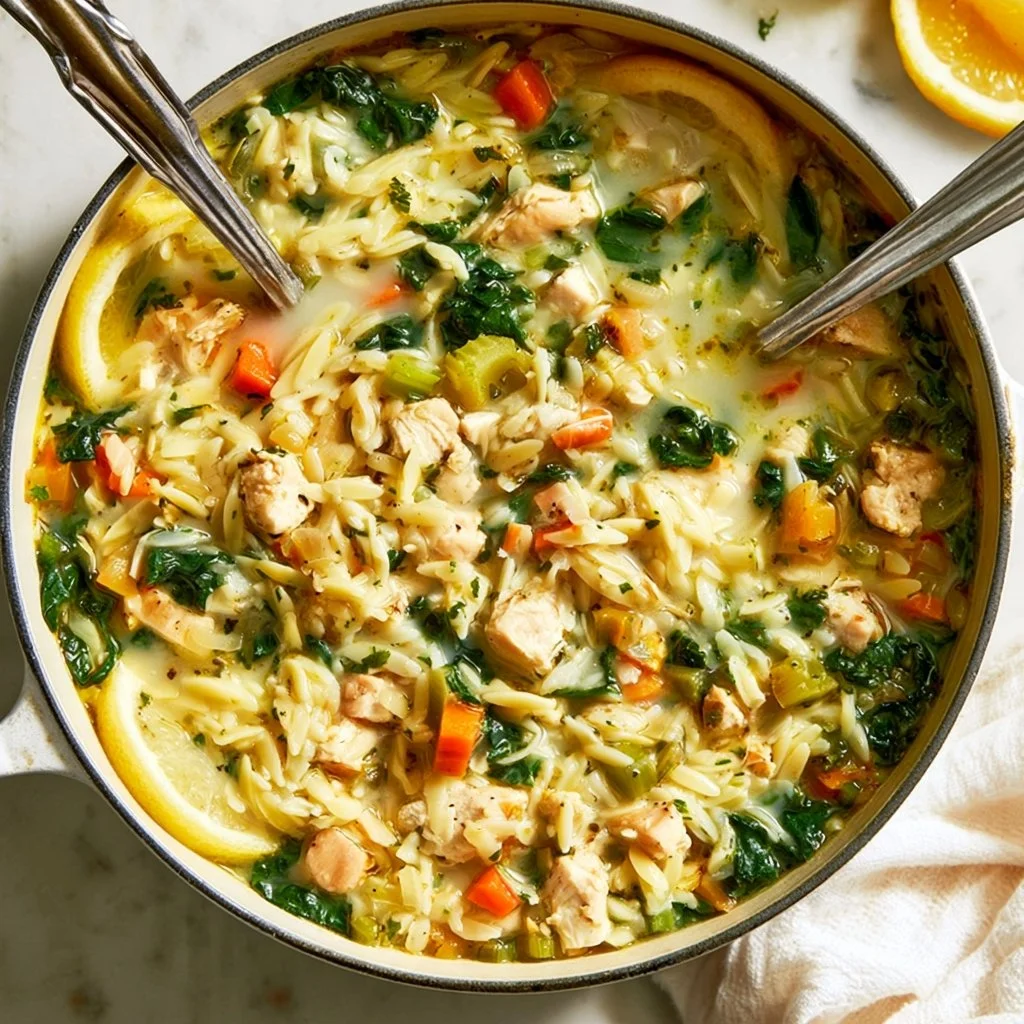 Lemon Chicken Orzo Soup