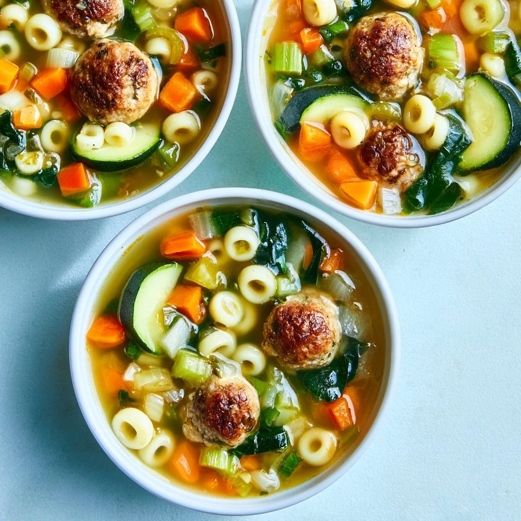 Minestrone Soup with Turkey Meatballs