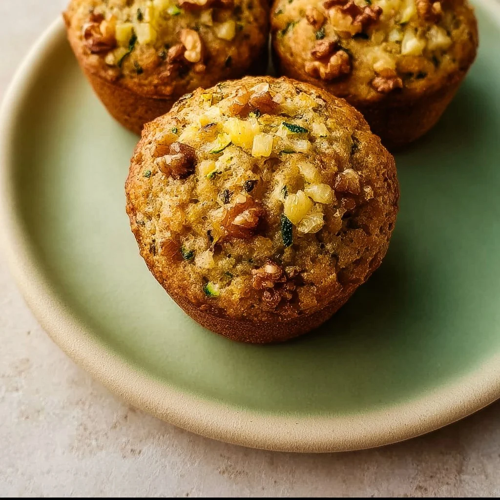 Pineapple Walnut Zucchini Muffins