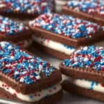 Red White and Blue Ice Cream Sandwiches for summer celebrations