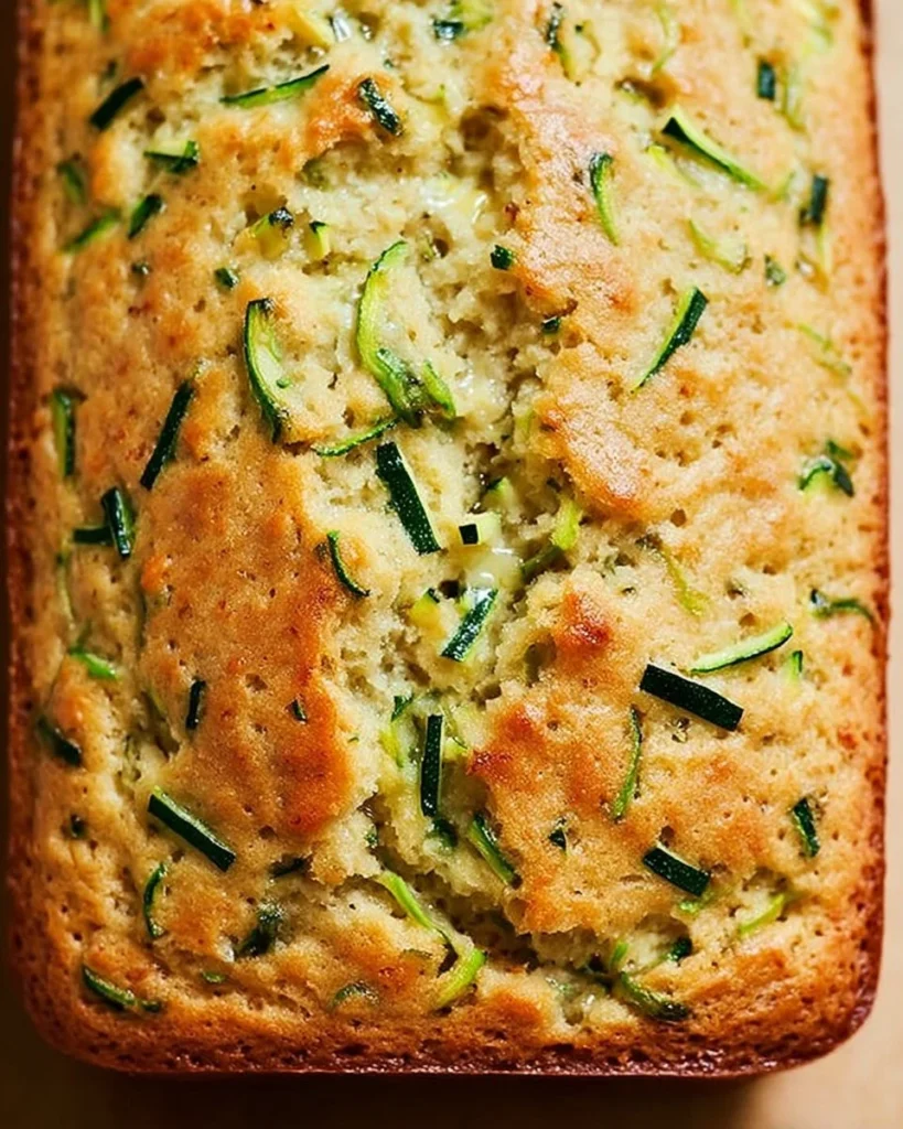 Savory zucchini quick bread fresh from the oven