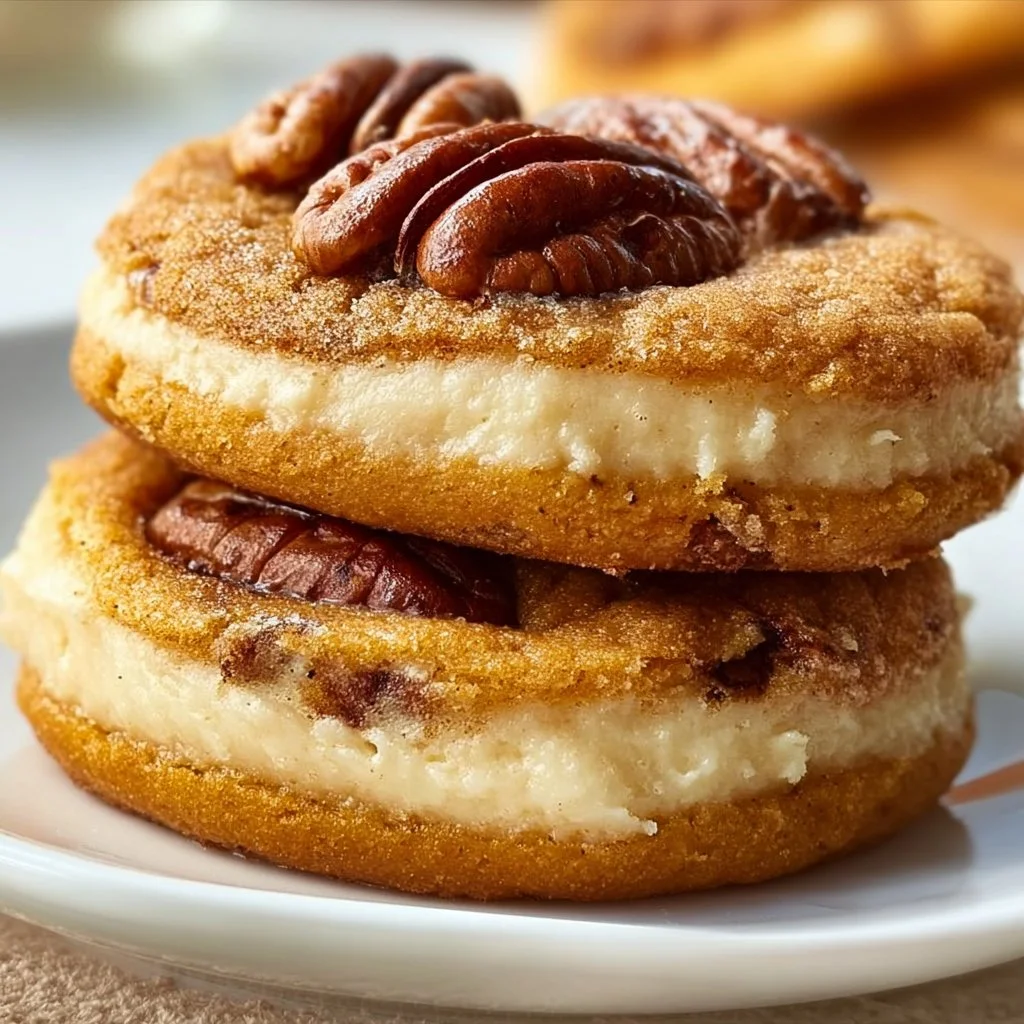 Soft spiced cheesecake cookies with creamy filling and warm spice sprinkles