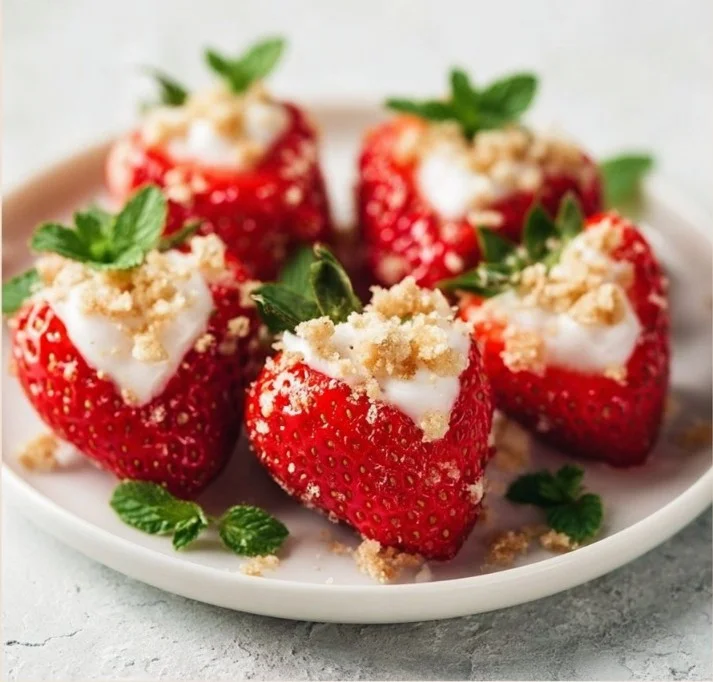 Colorful strawberry deviled eggs served on a platter for a delightful appetizer.