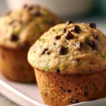 Delicious chocolate chip zucchini muffins freshly baked and ready to enjoy.